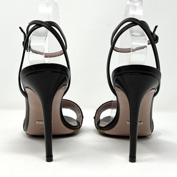 Gucci Leather Studded Ankle‑Strap Sandals Black High Heel 39.5 EU / 9- 9.5 US - Picture 5 of 9